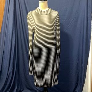 NWT ATM Black Ombré striped knit dress size L